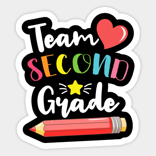 Team Second Grade Cute Back To School Gift For Teachers and Students Sticker by BadDesignCo